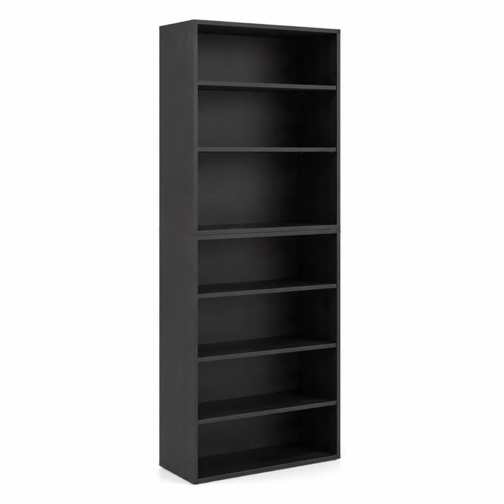 Estanter¨ªa negra de tablero de part¨ªculas con 6