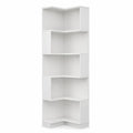 Estanter¨ªa esquinera de MDF de 5 niveles blanca 180x34x34