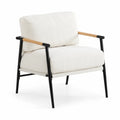 Sill¨®n de algod¨®n con patas de metal negro y reposabrazos de