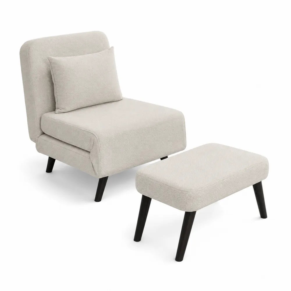 Sill¨®n con Reposapi¨¦s Beige de Tela y