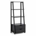 Estanter¨ªa de Madera MDF con Cajones Negro 180x60x40