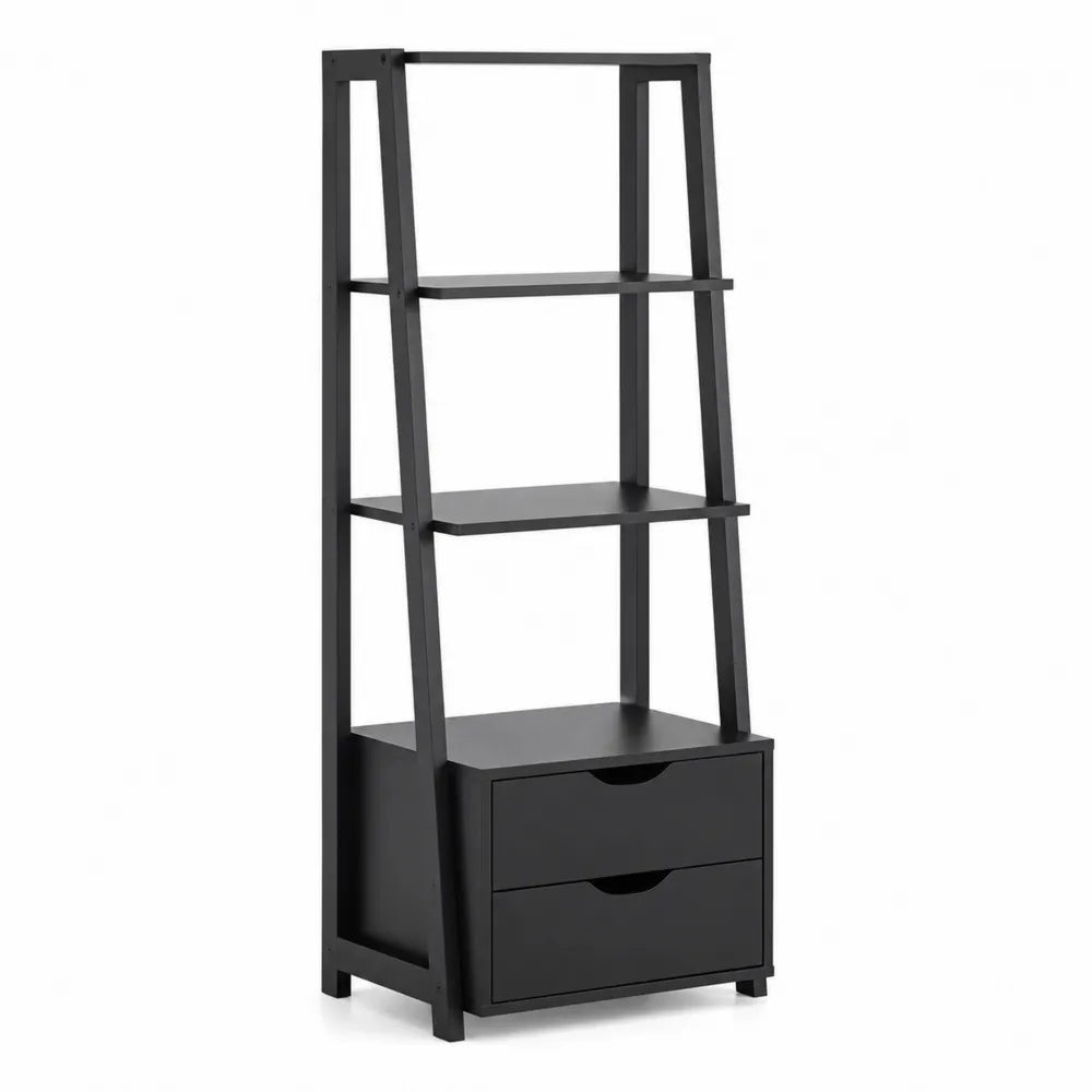 Estanter¨ªa de Madera MDF con Cajones Negro 180x60x40
