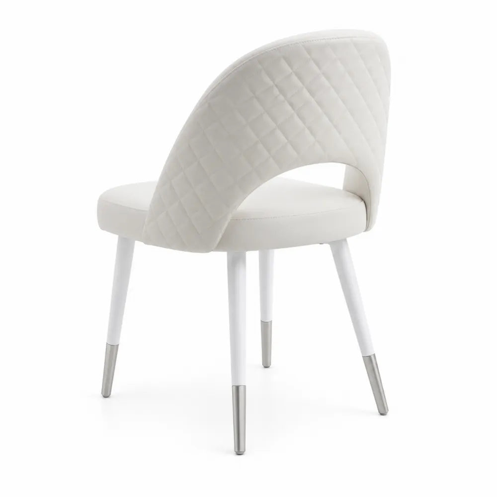 Silla de Cuero Sint¨¦tico Blanco con Patas