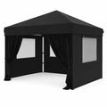 Gazebo de Aluminio Negro con Lados