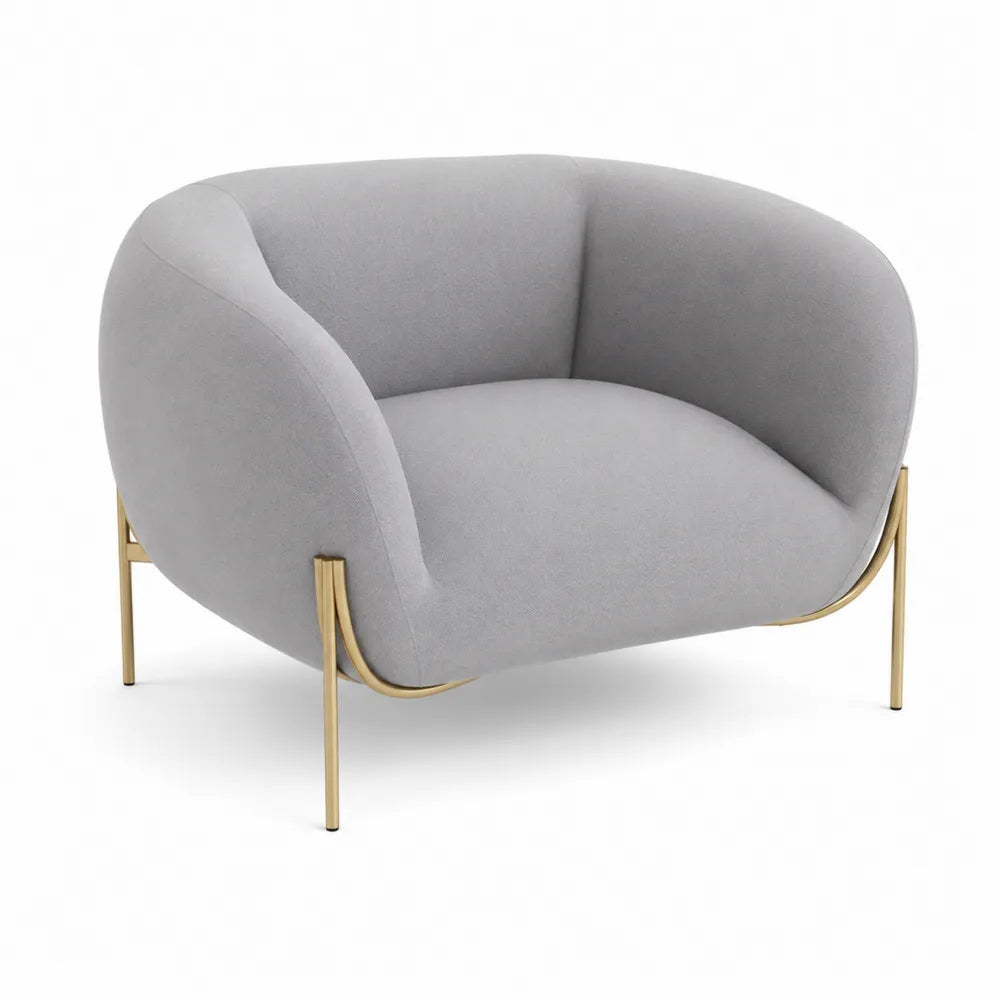 Sill¨®n de Tela Gris con Patas de